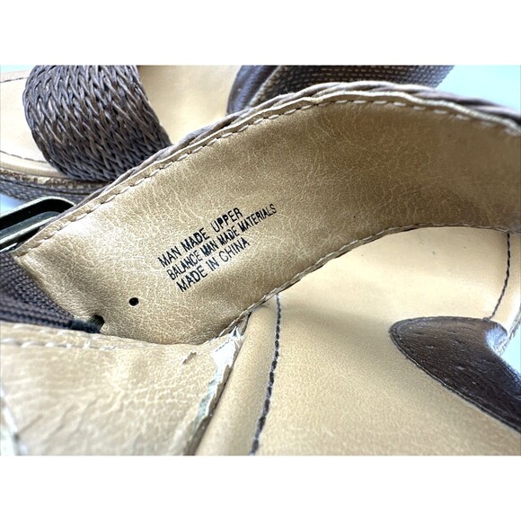 Born Concepts Womens Size 9 Woven Dual Strap Wedge Slip-On Sandals Tan/Brown - Picture 11 of 12